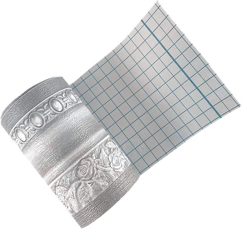 Yija 3D Wood Grain Self Adhesive Peel and Stick Waterproof Wall Border Easy to Apply Home Decor Bathroom Kitchen 4 Inch by 16.5 Feet (Gray) - Image 2